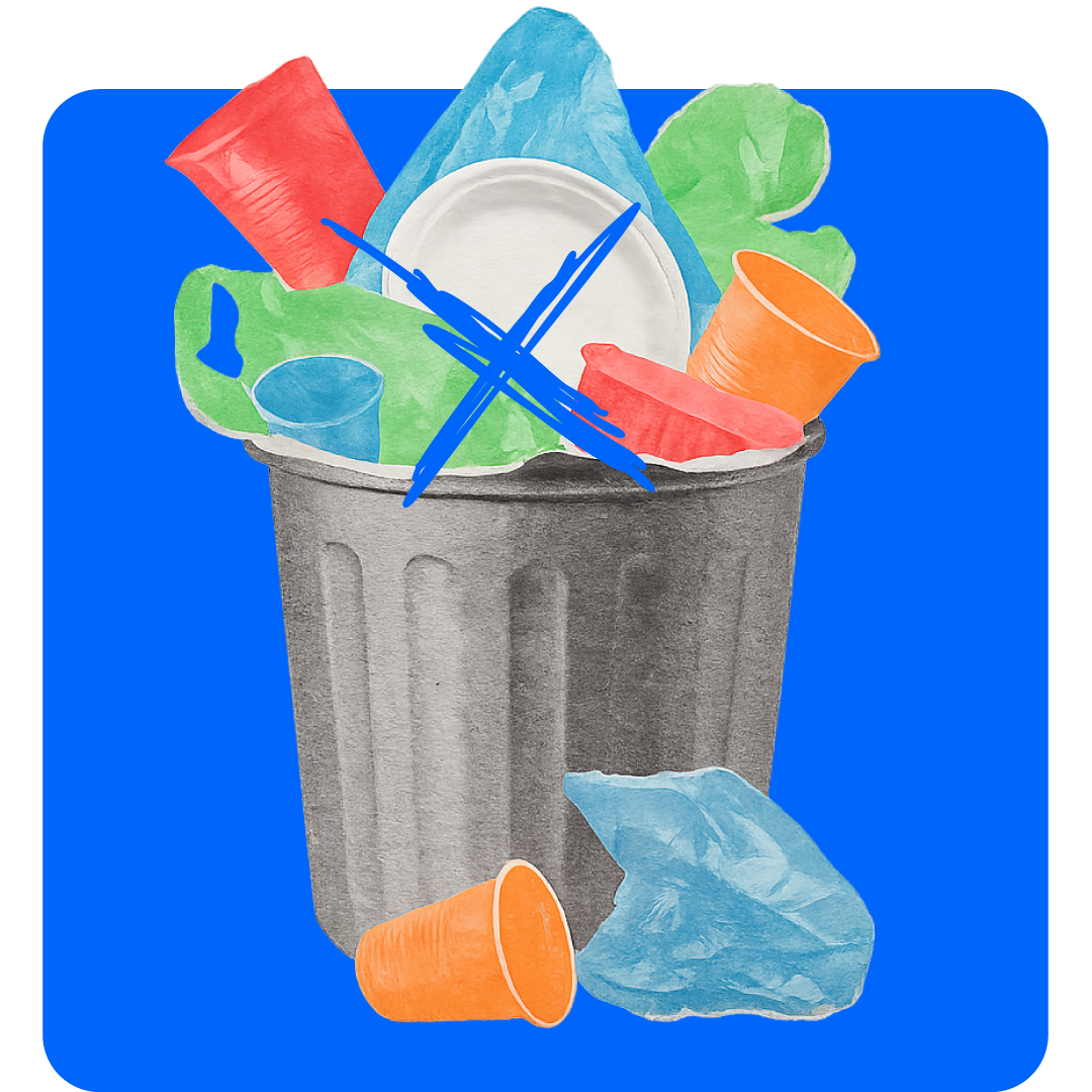 geen wegwerp plastic bekers